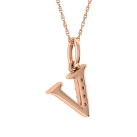 Thumbnail for Diamond 1/20 Ct.Tw. Letter V Pendant in 10K Rose Gold