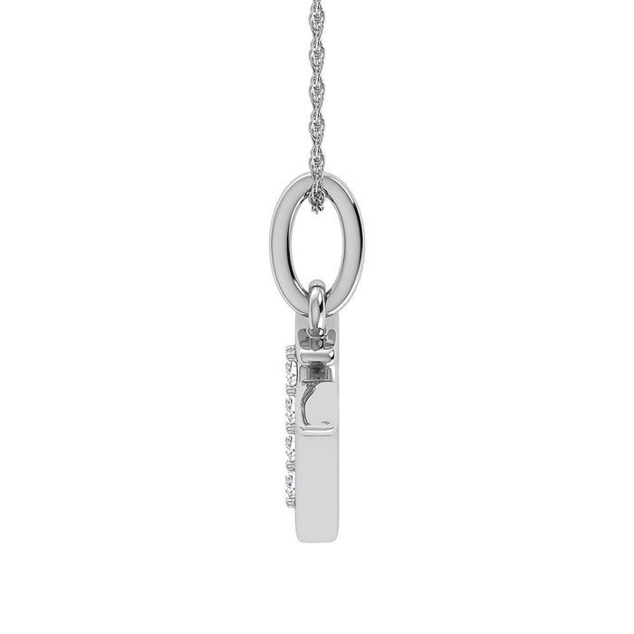 Diamond 1/20 Ct.Tw. Letter V Pendant in 10K White Gold