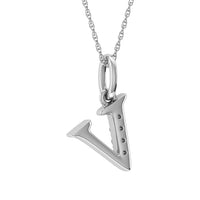 Thumbnail for Diamond 1/20 Ct.Tw. Letter V Pendant in 10K White Gold