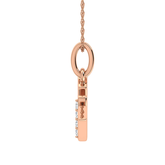 Diamond 1/20 Ct.Tw. Letter W Pendant in 10K Rose Gold