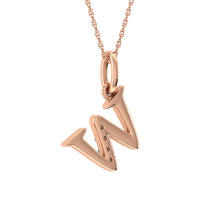 Thumbnail for Diamond 1/20 Ct.Tw. Letter W Pendant in 10K Rose Gold