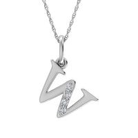Thumbnail for Diamond 1/20 Ct.Tw. Letter W Pendant in 10K White Gold
