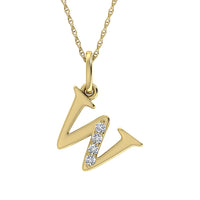Thumbnail for Diamond 1/20 Ct.Tw. Letter W Pendant in 10K Yellow Gold