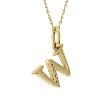 Thumbnail for Diamond 1/20 Ct.Tw. Letter W Pendant in 10K Yellow Gold