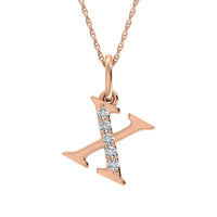 Thumbnail for Diamond 1/20 Ct.Tw. Letter X Pendant in 10K Rose Gold