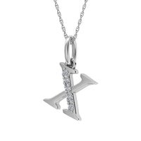 Thumbnail for Diamond 1/20 Ct.Tw. Letter X Pendant in 10K White Gold