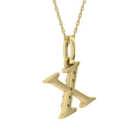 Thumbnail for Diamond 1/20 Ct.Tw. Letter X Pendant in 10K Yellow Gold