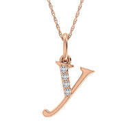 Thumbnail for Diamond 1/20 Ct.Tw. Letter Y Pendant in 10K Rose Gold