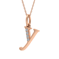 Thumbnail for Diamond 1/20 Ct.Tw. Letter Y Pendant in 10K Rose Gold