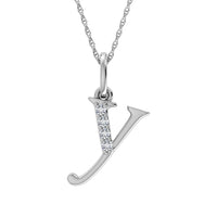 Thumbnail for Diamond 1/20 Ct.Tw. Letter Y Pendant in 10K White Gold
