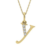 Thumbnail for Diamond 1/20 Ct.Tw. Letter Y Pendant in 10K Yellow Gold