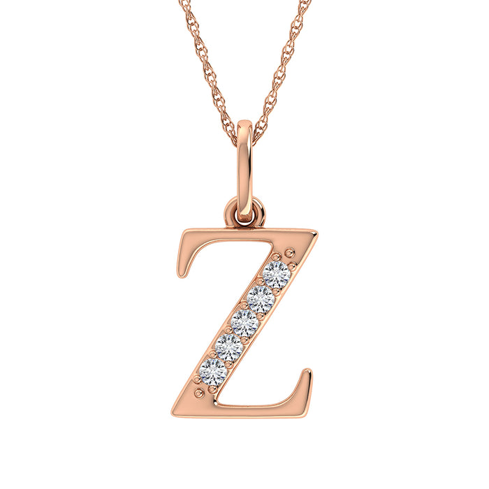 Diamond 1/20 Ct.Tw. Letter Z Pendant in 10K Rose Gold