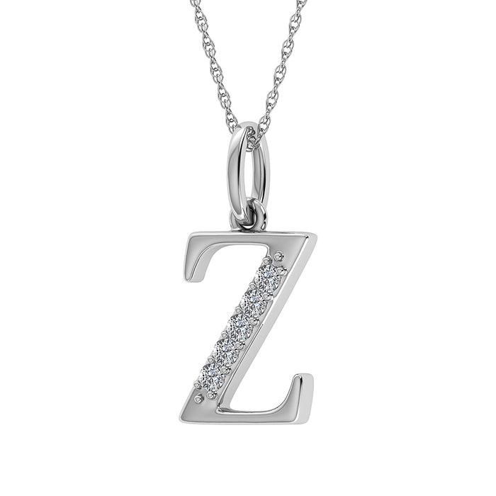 Diamond 1/20 Ct.Tw. Letter Z Pendant in 10K White Gold