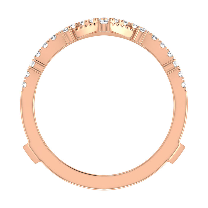 Diamond 1/3 Ct.Tw. Chevron Guard Ring in 14K Rose Gold