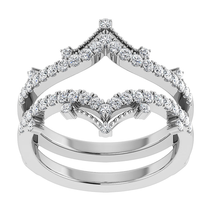 Diamond 1/3 Ct.Tw. Chevron Guard Ring in 14K White Gold