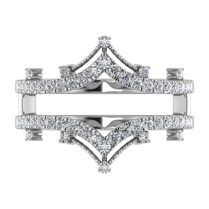 Diamond 1/3 Ct.Tw. Chevron Guard Ring in 14K White Gold