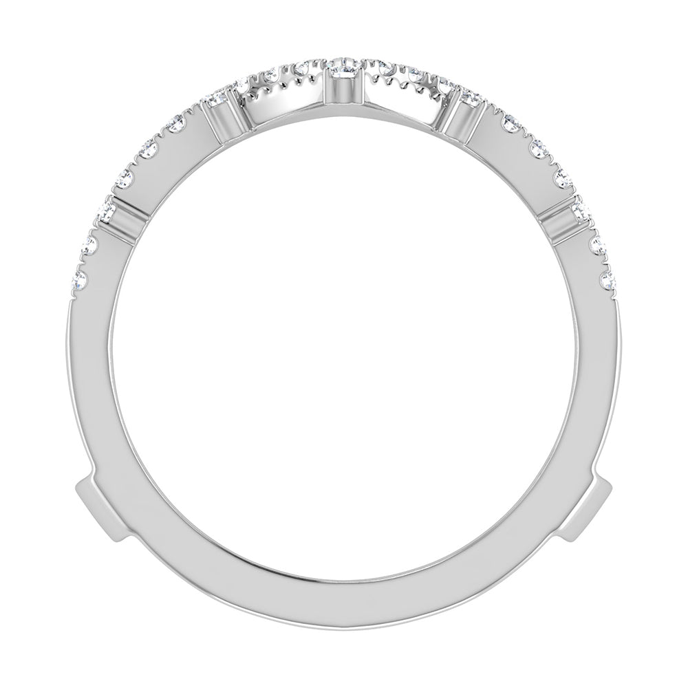 Diamond 1/3 Ct.Tw. Chevron Guard Ring in 14K White Gold