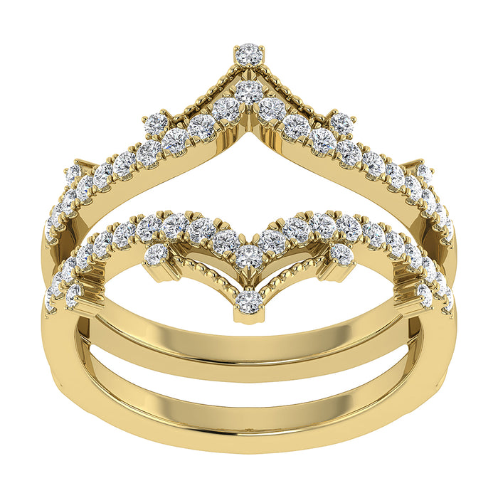 Diamond 1/3 Ct.Tw. Chevron Guard Ring in 14K Yellow Gold