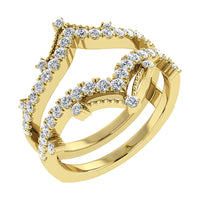Thumbnail for Diamond 1/3 Ct.Tw. Chevron Guard Ring in 14K Yellow Gold