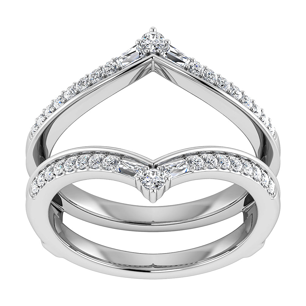 Diamond 1/3 Ct.Tw. Chevron Guard Ring in 14K Yellow Gold