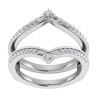 Thumbnail for Diamond 1/3 Ct.Tw. Chevron Guard Ring in 14K White Gold