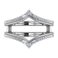 Thumbnail for Diamond 1/3 Ct.Tw. Chevron Guard Ring in 14K White Gold