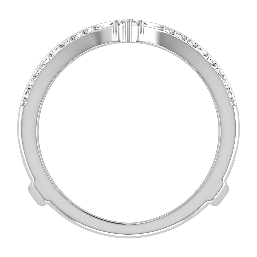 Diamond 1/3 Ct.Tw. Chevron Guard Ring in 14K Yellow Gold