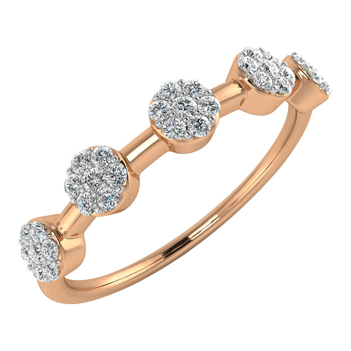 Diamond 1/6 Ct.Tw. Cluster Fashion Ring in 10K Rose Gold