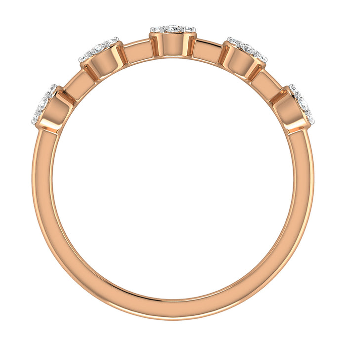 Diamond 1/6 Ct.Tw. Cluster Fashion Ring in 10K Rose Gold