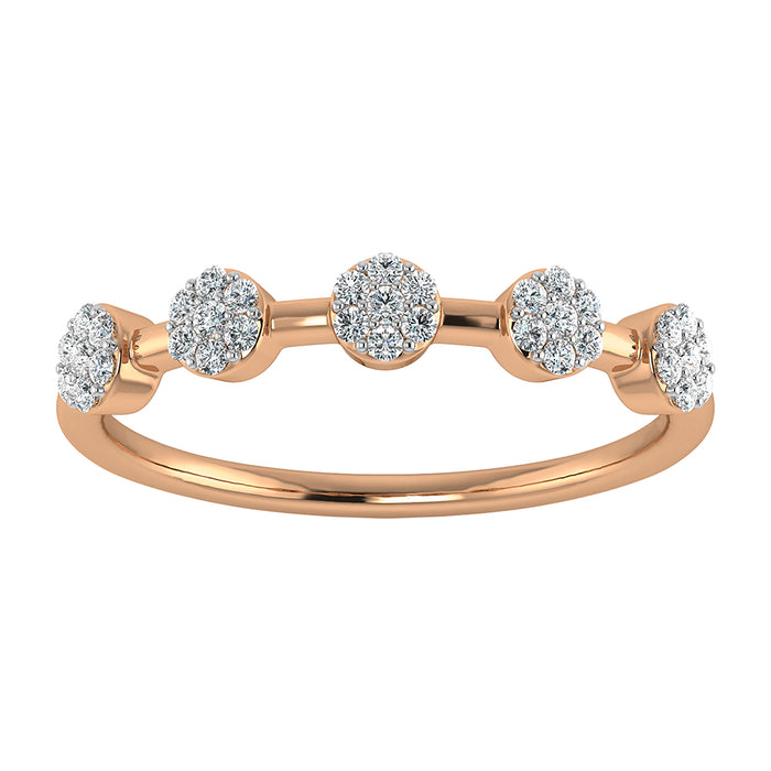 Diamond 1/6 Ct.Tw. Cluster Fashion Ring in 10K Rose Gold