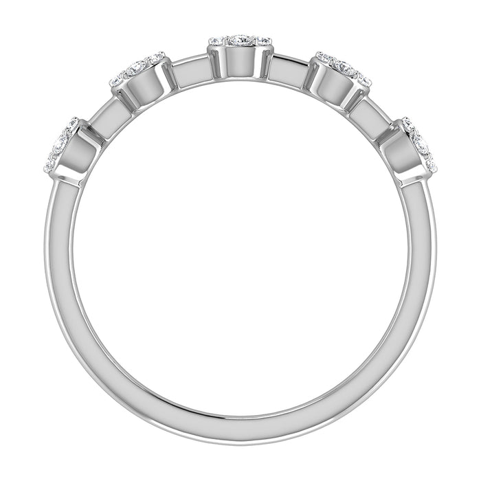 Diamond 1/6 Ct.Tw. Cluster Fashion Ring in 10K White Gold