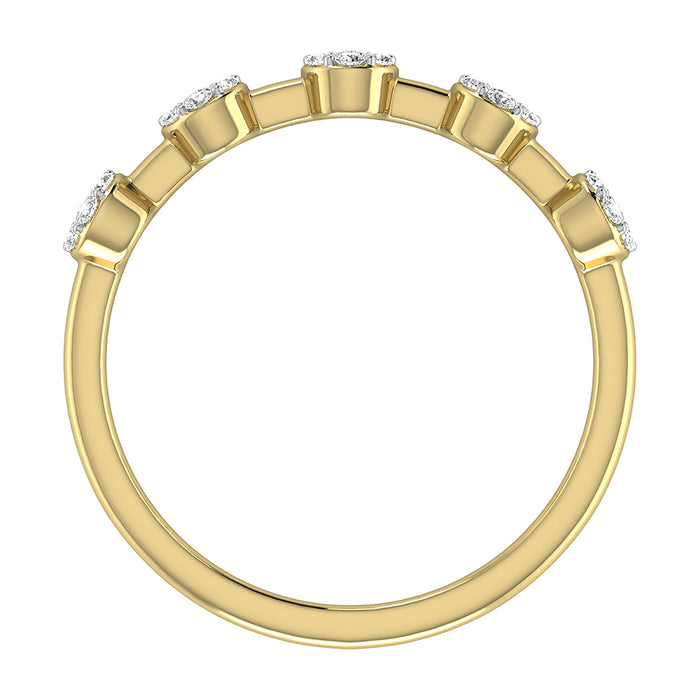 Diamond 1/6 Ct.Tw. Cluster Fashion Ring in 10K Yellow Gold