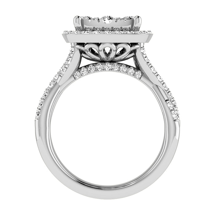 Diamond 2 Ct.Tw. Bridal Ring in 14K White Gold