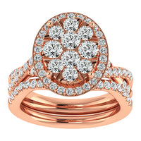 Thumbnail for Diamond 2  Ct.Tw. Oval Shape Bridal Ring in 14K White Gold