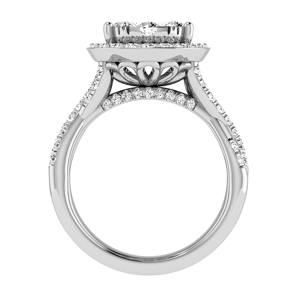 Diamond 2 1/4 Ct.Tw. Pear Shape Bridal Ring in 14K White Gold