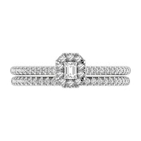 Thumbnail for Emerald and Round Diamond 3/8 Ct.Tw. Bridal Ring in 10K White Gold