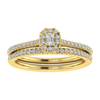 Thumbnail for Emerald and Round Diamond 3/8 Ct.Tw. Bridal Ring in 10K Yellow Gold