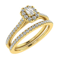 Thumbnail for Emerald and Round Diamond 3/8 Ct.Tw. Bridal Ring in 10K Yellow Gold