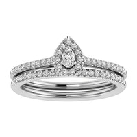 Thumbnail for Pear and Round Diamond 3/8 Ct.Tw. Bridal Ring in 10K White Gold