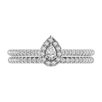 Thumbnail for Pear and Round Diamond 3/8 Ct.Tw. Bridal Ring in 10K White Gold