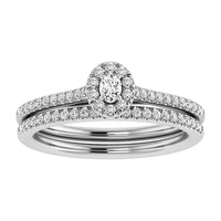 Thumbnail for Oval and Round Diamond 3/8 Ct.Tw. Bridal Ring in 10K White Gold