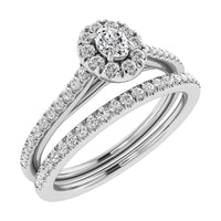 Thumbnail for Oval and Round Diamond 3/8 Ct.Tw. Bridal Ring in 10K White Gold