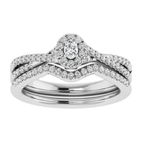 Thumbnail for Oval and Round Diamond 1/2 Ct.Tw. Bridal Ring in 10K White Gold
