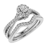 Thumbnail for Oval and Round Diamond 1/2 Ct.Tw. Bridal Ring in 10K White Gold