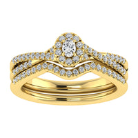 Thumbnail for Oval and Round Diamond 1/2 Ct.Tw. Bridal Ring in 10K Yellow Gold