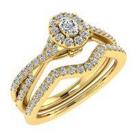 Thumbnail for Oval and Round Diamond 1/2 Ct.Tw. Bridal Ring in 10K Yellow Gold
