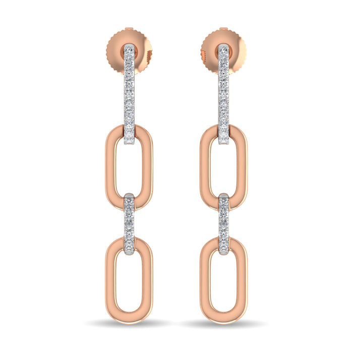 Diamond 1/10 Ct.Tw. Fashion Earrings in 10K Rose Gold