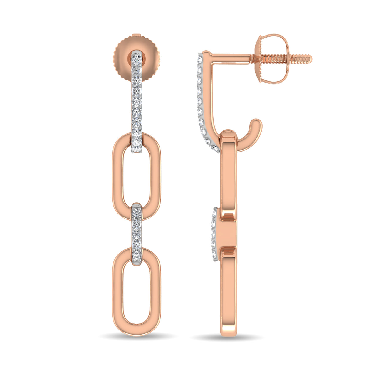 Diamond 1/10 Ct.Tw. Fashion Earrings in 10K Rose Gold