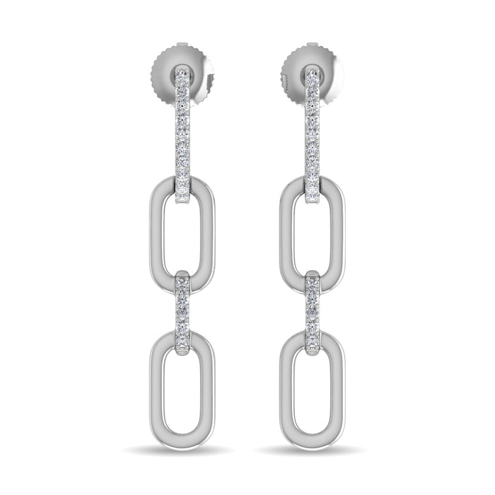 Diamond 1/10 Ct.Tw. Fashion Earrings in 10K White Gold