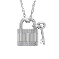 Thumbnail for Diamond 1/20 Ct.Tw. Lock and Key Pendant in 925 Silver